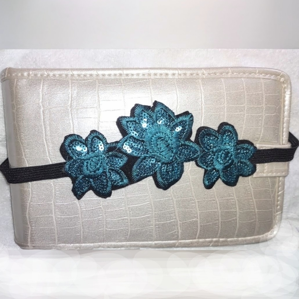 80's Teal Blue Sequins Headband